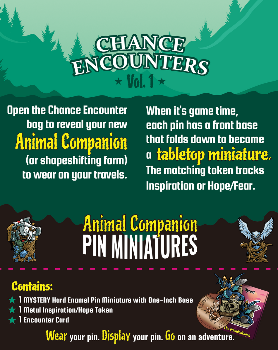 Chance Encounters: Animal Companion Pin Miniatures - Volume 1 (Case of 10) (Pre-Order)