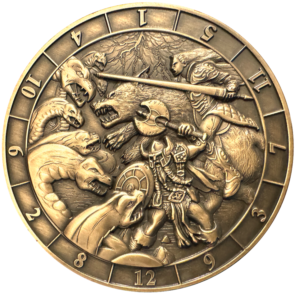 Dice Coin D12 Battle Scene  (Pre-order)