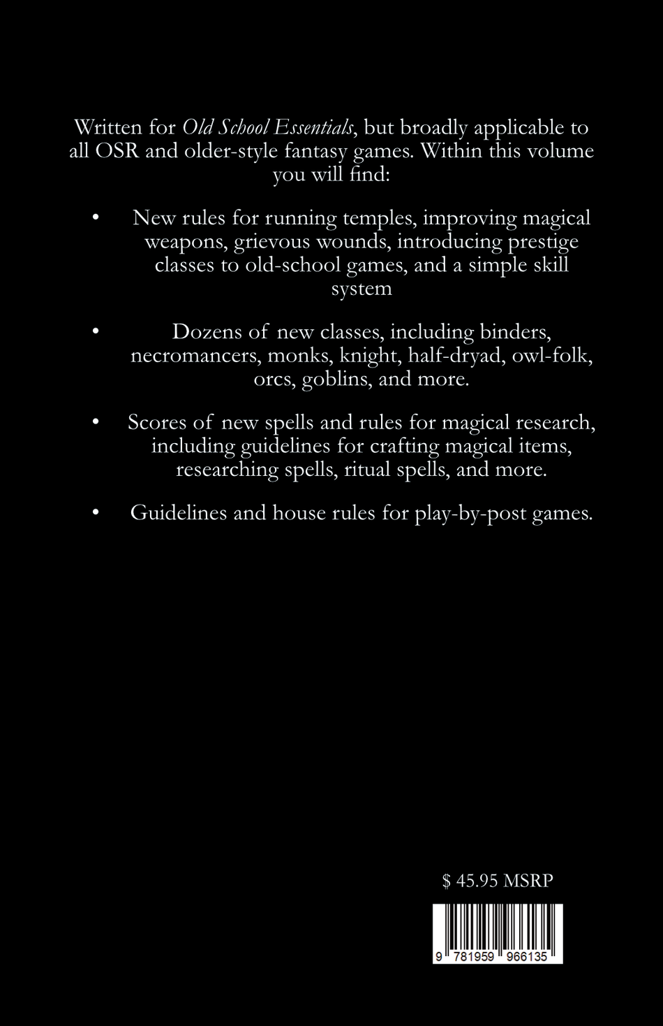 OSR Advanced Player Options (Pre-Order)