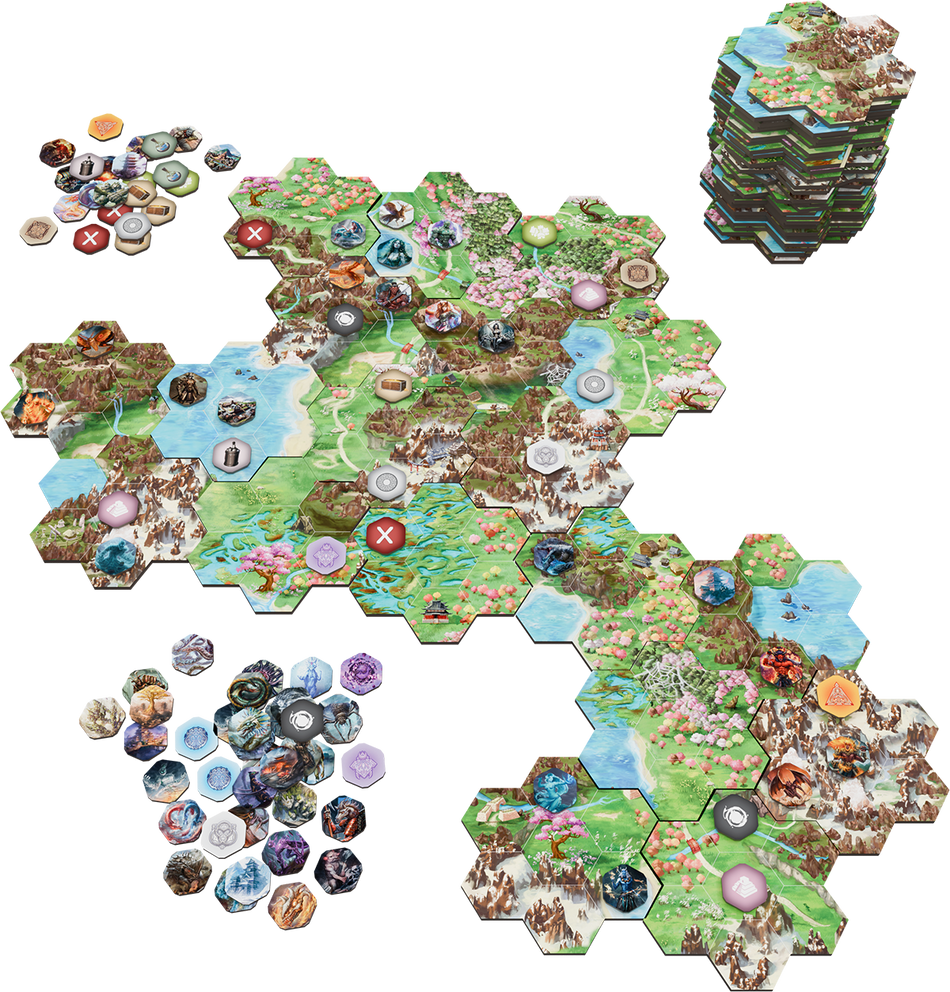 HEXplore It: The Mountains of Godai - Ishidan Map Pack (Pre-Order)