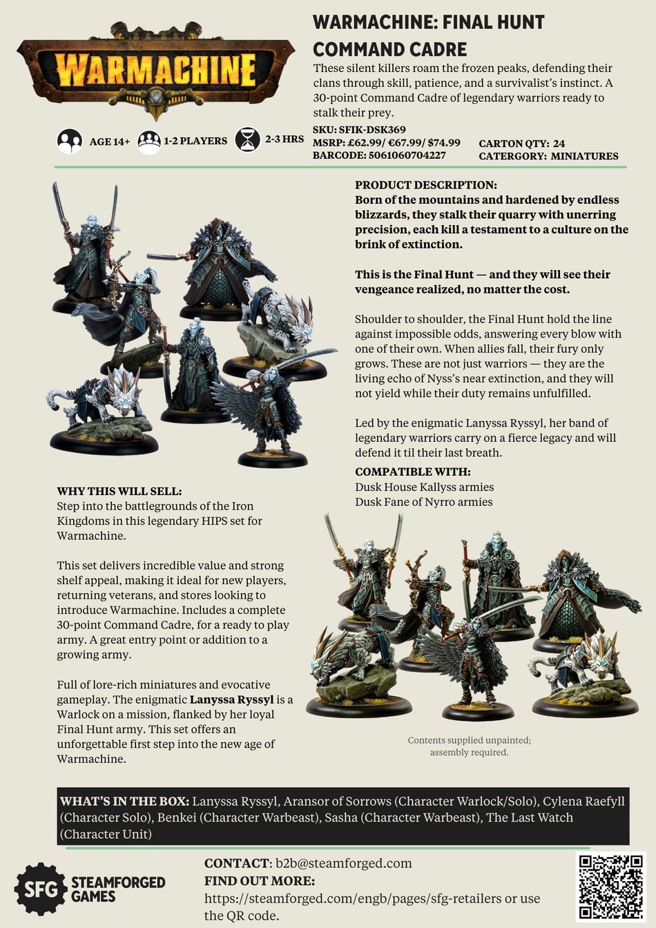 Warmachine: Dusk Final Hunt Command Cadre (Pre-Order)