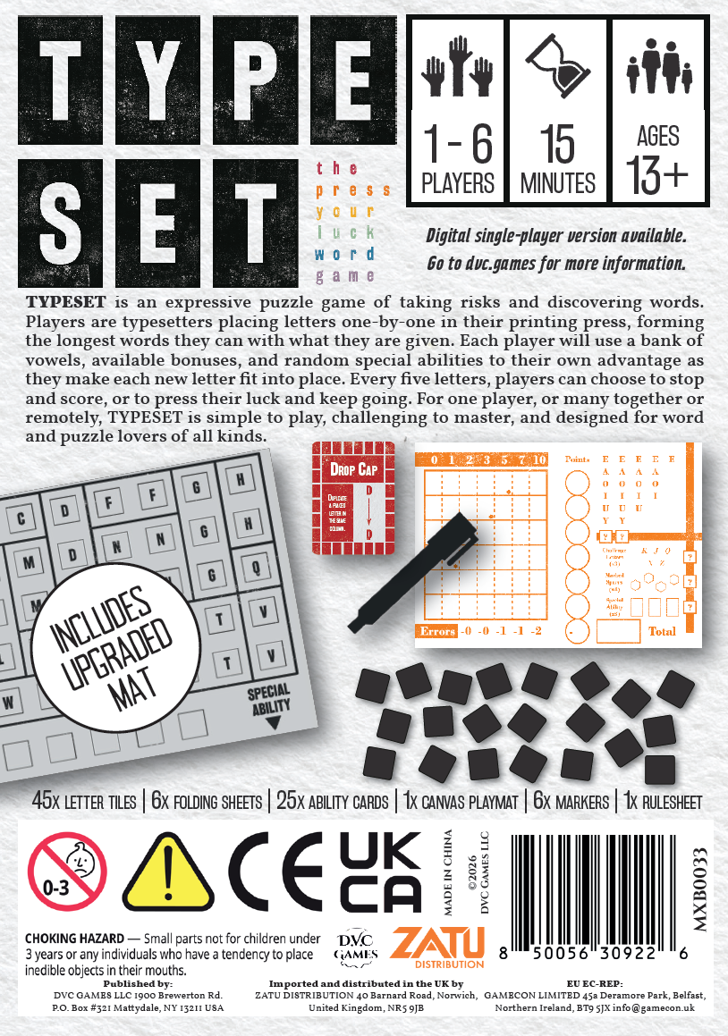 TYPESET: Upgraded Edition - Demo Copy (Pre-Order)