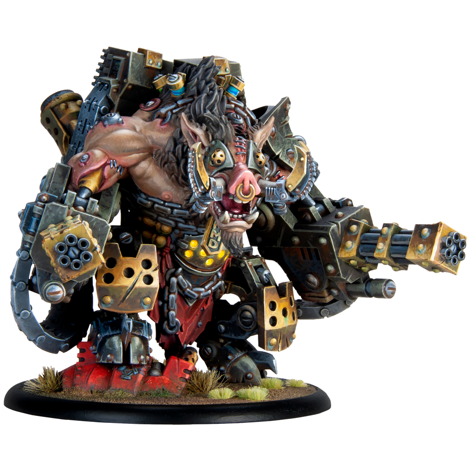 Warmachine: Emperor Carver Ultimus Esquire III & War Boar MMD47 - Solo Mercenary & Super Heavy Warjack (Backorder)