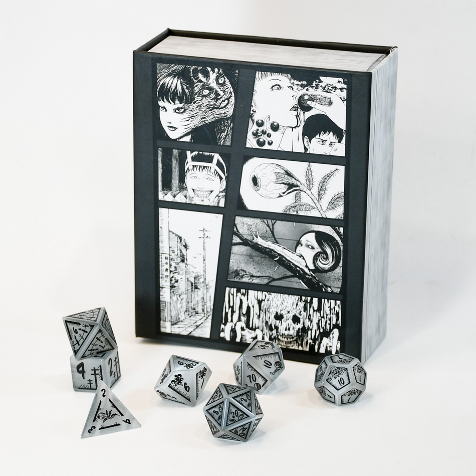 Junji Ito Grey Cat's Eye Stone Dice Set (Pre-Order)