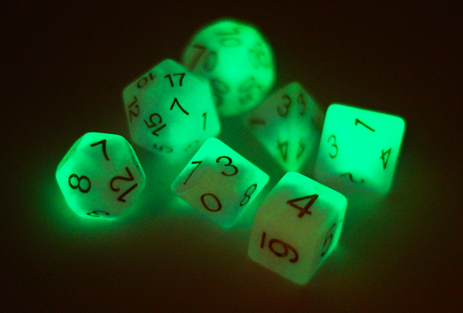 Pink & Blue Glow in the Dark RPG Dice (Pre-Order)